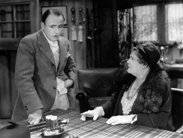Roland Young, Alison Skipworth, on-set of the film, "A Lady's Profession", Paramount Pictures, 1933