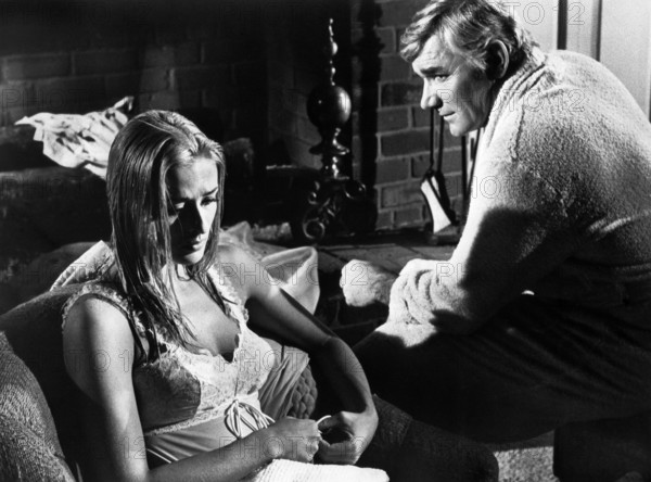 Melendy Britt, Jeff Thompson, on-set of the film, "The Lawyer", Paramount Pictures, 1970