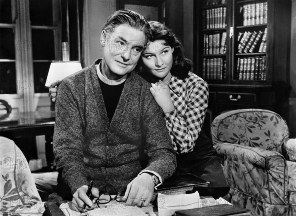 Robert Donat, Adrienne Corri, on-set of the film, "Lease Of Life", General Film Distributors, 1954