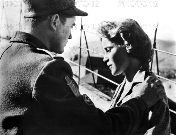 Maria Schell, on-set of the film, "The Last Bridge", German title: "Die Letzte Brucke", Columbia Pictures, 1954