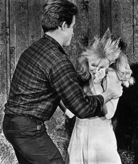 Warren Beatty, Jean Seberg, on-set of the film, "Lilith", Columbia Pictures, 1964