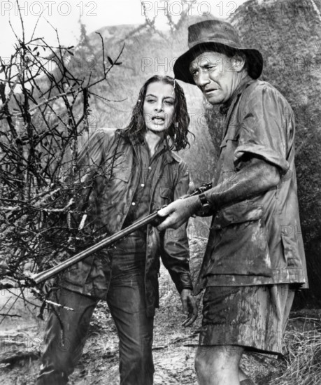 Pamela Franklin, Trevor Howard, on-set of the film, "The Lion", 20th Century-Fox, 1962