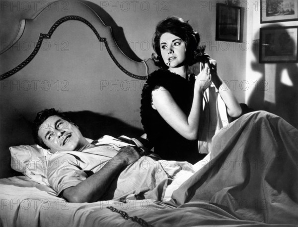 Amedeo Nazzari, Sylva Koscina, on-set of the film, "The Little Nuns", original title: "Le monachine", Cinedistribuzione Astoria, Italy, 1963, Embassy Pictures, USA, 1965