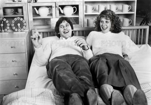 Tim Matheson, Kate Capshaw, on-set of the film, "A Little Sex", Universal Pictures, 1982