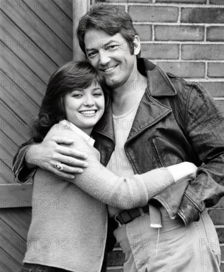 Marla Maddoux, Alex Harvey, on-set of the TV film, "The Long Summer Of George Adams", NBC-TV, 1982