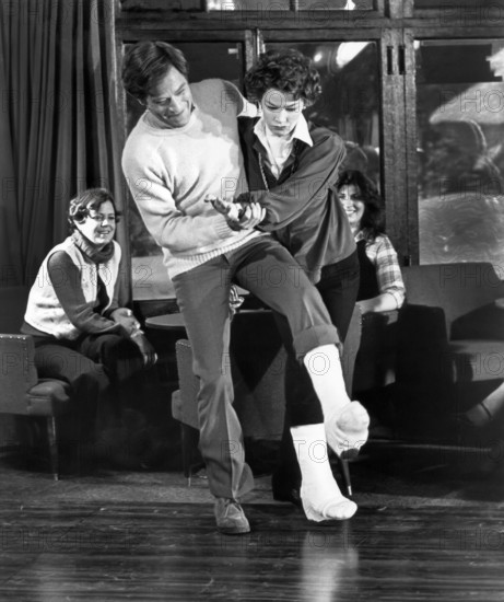 George Segal, Glenda Jackson, on-set of the film, "Lost And Found", Columbia Pictures, 1979