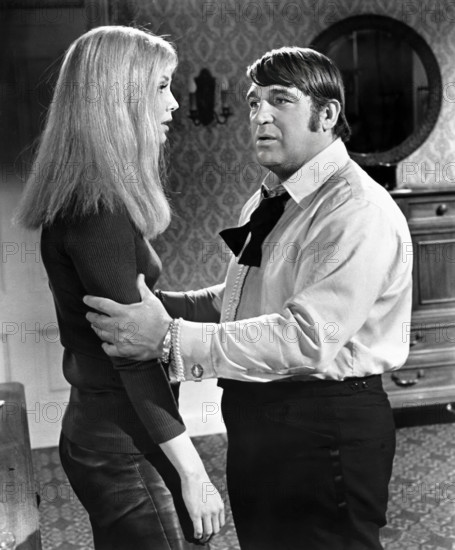 Jodi Wexler, Shecky Greene, on-set of the film, "The Love Machine", Columbia Pictures, 1971