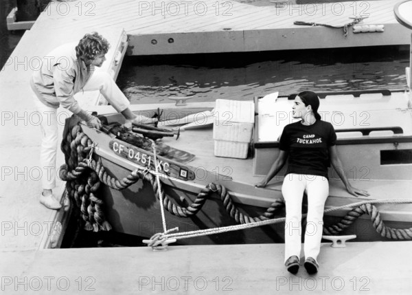 Ryan O'Neal, Ali MacGraw, on-set of the film, "Love Story", Paramount Pictures, 1970