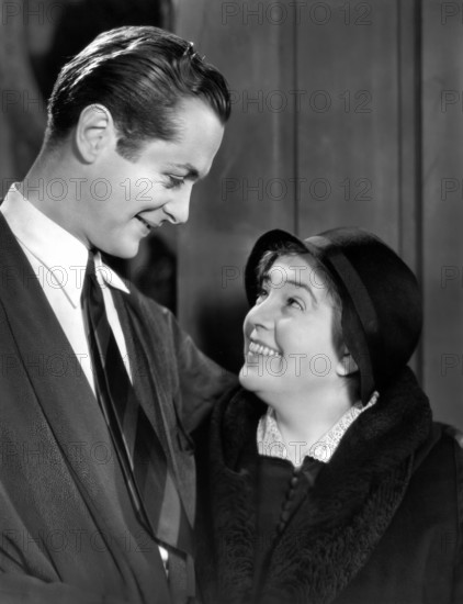 Robert Montgomery, Beryl Mercer, on-set of the film, "Lovers Courageous", MGM, 1932