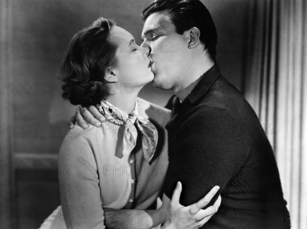 Michael Whalen, Doris Nolan, on-set of the film, "The Man I Marry", Universal Pictures, 1936