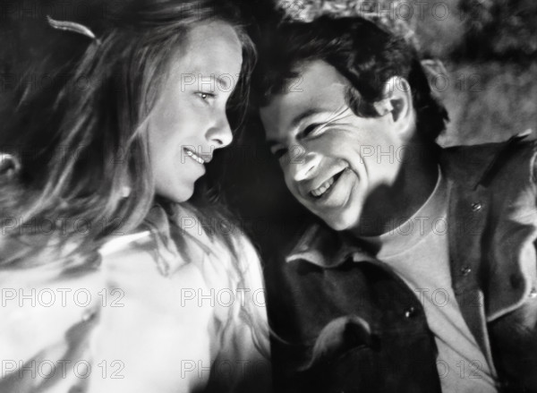 Keith Barron, Alexandra Stewart, on-set of the film, "The Man Who Had Power Over Women", AVCO Embassy Pictures, 1970