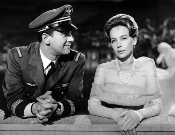 Cesare Danova, Leslie Caron, on-set of the film, "The Man Who Understood Women", 20th Century-Fox, 1959