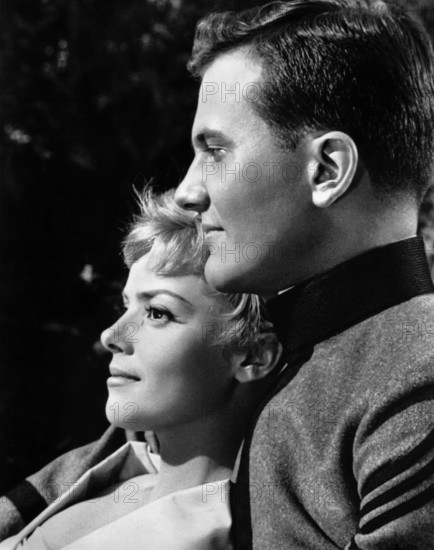Christine Carere, Pat Boone, on-set of the film, "Mardi Gras", 20th Century-Fox, 1958