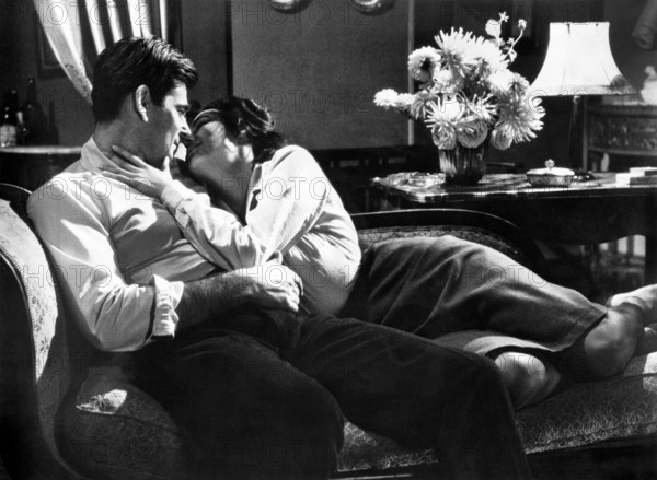 Stuart Whitman, Marie Devereaux, on-set of the film, "The Mark", 20th Century-Fox, 1961