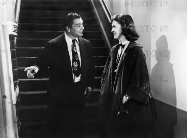 Ernest Borgnine, Betsy Blair, on-set of the film, "Marty", United Artists, 1955