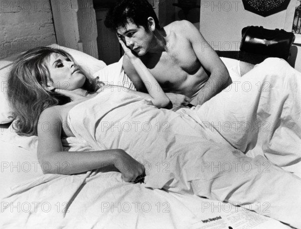 Marianna Hill, Robert Forster, on-set of the film, "Medium Cool", Paramount Pictures, 1969