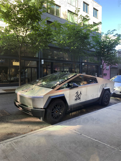 Tesla Cybertruck parked on Street, Williamsburg, Brooklyn, New York, USA