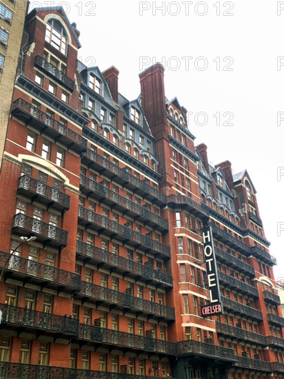 Chelsea Hotel, building exterior, West 23rd Street, New York City, New York, USA