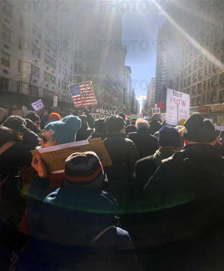 Protest March Against U.S. President Donald Trump, New York City, NY, USA, February 17, 2025