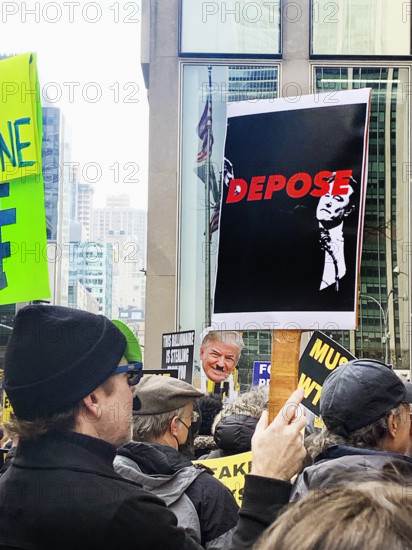 Crowd of protestors against U.S. President Donald Trump outside Fox News, New York City, New York, USA, March 4, 2025
