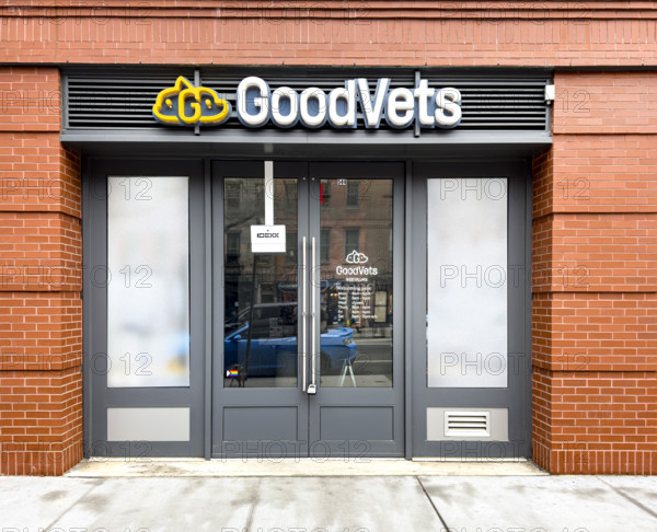 GoodVets veterinary clinic, building exterior and entrance, West Village, New York City, New York, USA