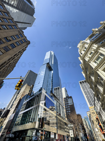 Virgin Hotel, low angle view of building exterior, New York City, New York, USA