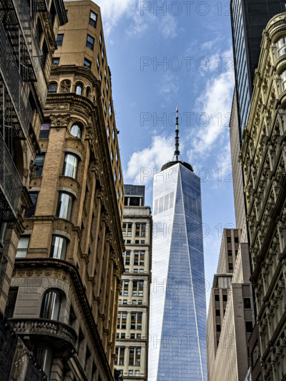 One World Trade Center, low angle view, Financial District, New York City, New York, USA