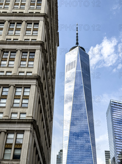 One World Trade Center, low angle view, Financial District, New York City, New York, USA