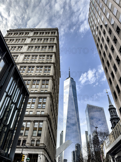 One World Trade Center, low angle view, Financial District, New York City, New York, USA
