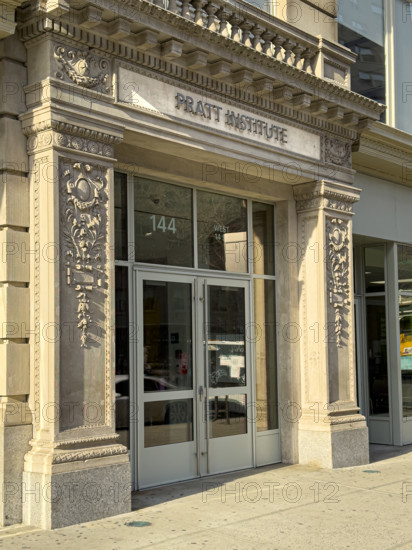 Pratt Institute, building exterior and entrance, West 14th Street, New York City, New York, USA
