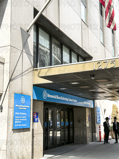 Memorial Sloan Kettering Cancer Center, building exterior, main entrance, 1275 York Avenue, New York City, New York, USA