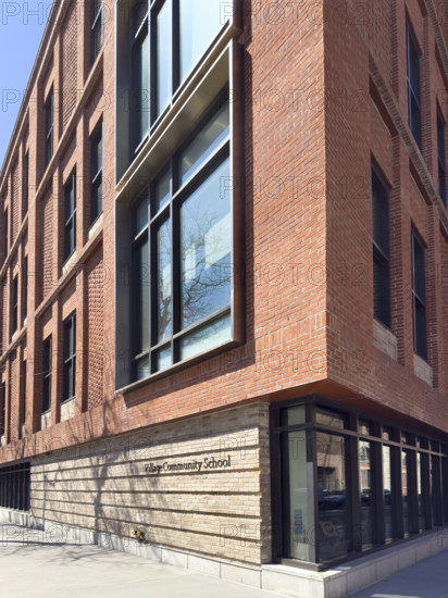Village Community School, building exterior, 272 West 10th Street, New York City, New York, USA