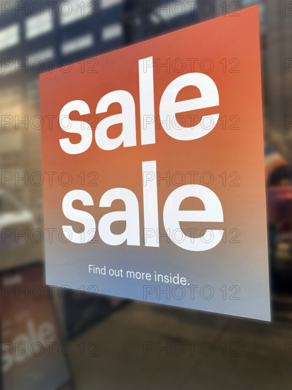 Sale sign in store window
