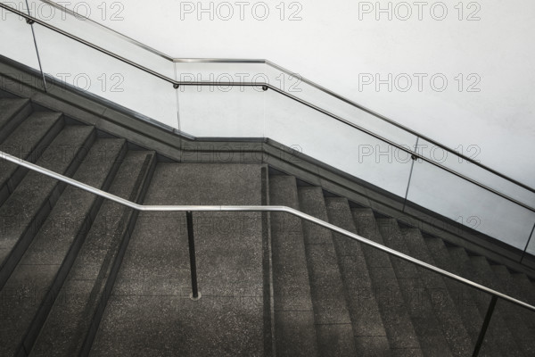 Empty staircase inside commercial building