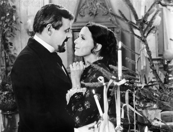 Anthony Hopkins, Clair Bloom, on-set of the film, "A Doll's House", directed by Patrick Garland, Anglo-EMI Film Distributors, Paramount Pictures, 1973