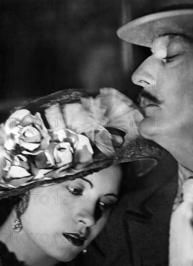 Carola Neher, Rudolf Forster, on-set of the German musical film, "The Threepenny Opera", German title: "Die 3 Groschen-Oper", photo by Hans Casparius, Nero-Film, Tobis Filmkunst, Warner Bros. Pictures GmbH, 1931
