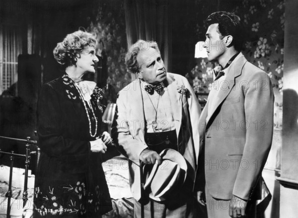 Mary Merrall, Martin Miller, Terence Morgan, on-set of the anthology film, "Encore",  segment: "Gigolo and Gigolette", General Film Distributors (UK), Paramount Pictures (US), 1951