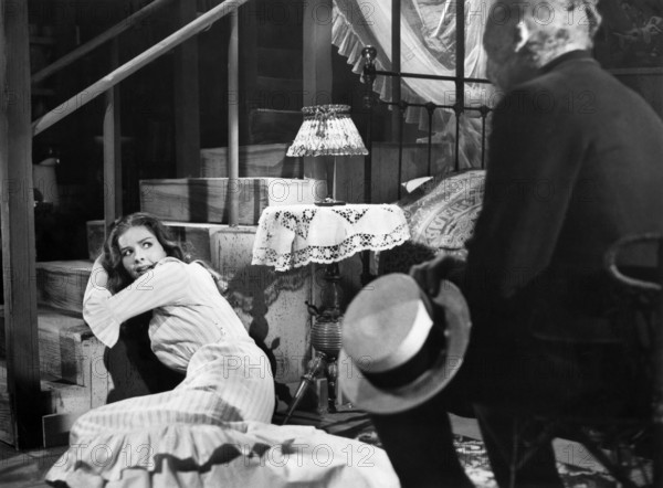 Jill Donohue, James Whitmore, on-set of the film, "Face Of Fire", Allied Artists, 1959