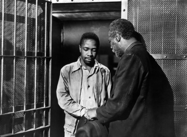 Canada Lee (right), Lionel Ngakane (left), on-set of the film, "Cry, The Beloved Country", United Artists, 1951