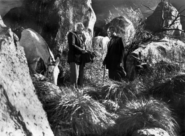 Canada Lee (right), Charles Carson (left), on-set of the film, "Cry, The Beloved Country", United Artists, 1951