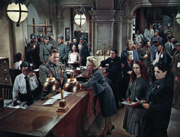 Ingrid Thulin (standing at counter), on-set of the film, "The Four Horsemen Of The Apocalypse", MGM, 1962