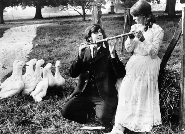 Alan Bates, Julie Christie, on-set of the film, "Far From The Madding Crowd",  MGM, 1968