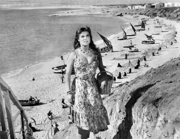Emma Penella, on-set of the Spanish film, "Fedra, The Devil's Daughter", Suevia Films (Spain), Times Film Corporation (US), 1956