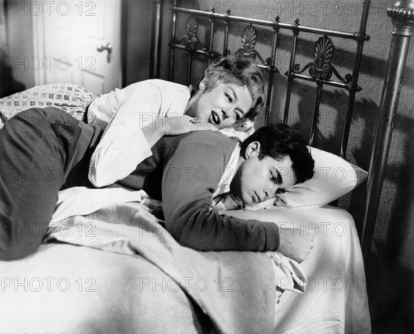 Rosalind Russell, Richard Beymer, on-set of the film, "Five Finger Exercise", Columbia Pictures, 1962