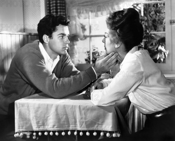 Richard Beymer, Rosalind Russell,  on-set of the film, "Five Finger Exercise", Columbia Pictures, 1962