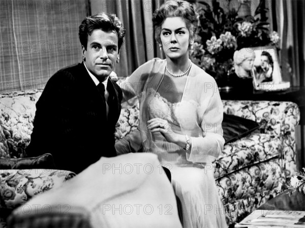 Maximilian Schell, Rosalind Russell, on-set of the film, "Five Finger Exercise", Columbia Pictures, 1962