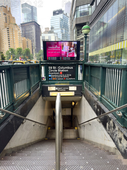 Columbus Circle subway station entrance, Manhattan, New York City
