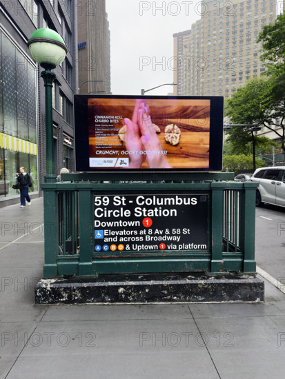 Columbus Circle subway station entrance, Manhattan, New York City