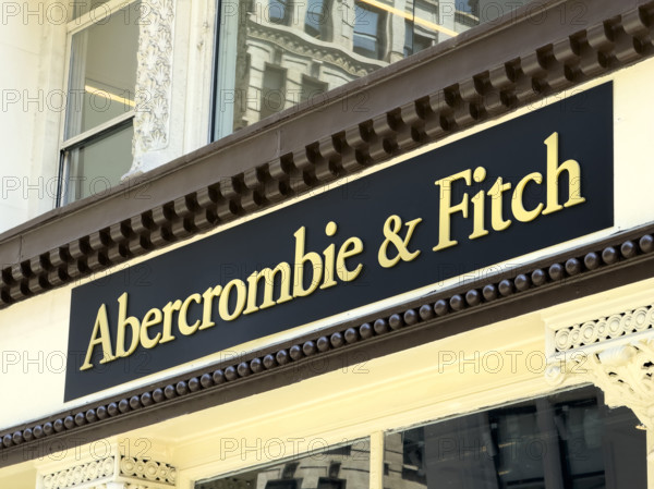 Abercrombie & Fitch retail store, building exterior detail, Manhattan, New York City