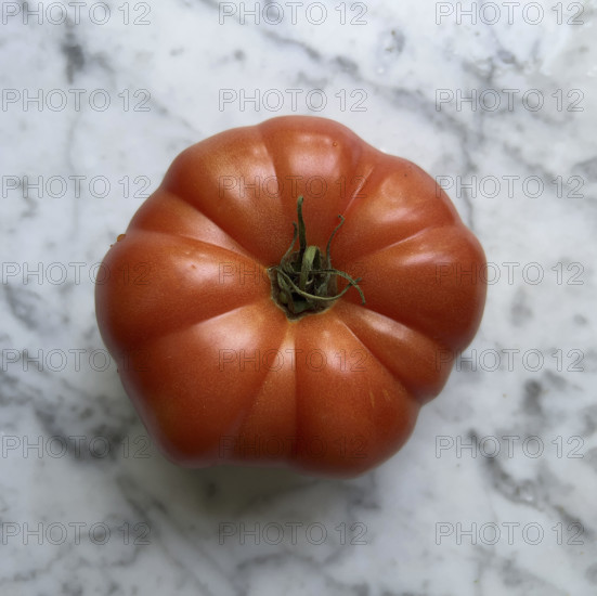 High angle view of heirloom tomato